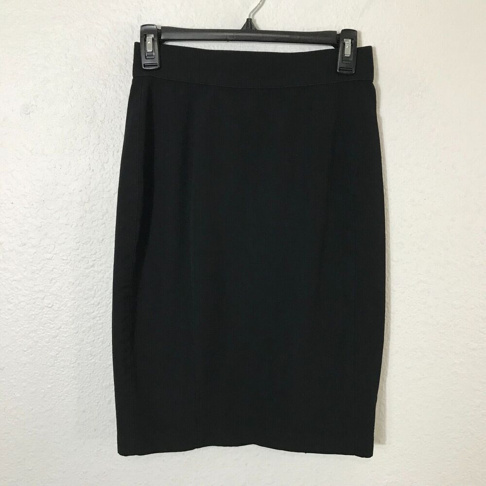 Thierry Mugler Pencil Skirt Womens XS/S Black Wool‎ Vintage *Flaws